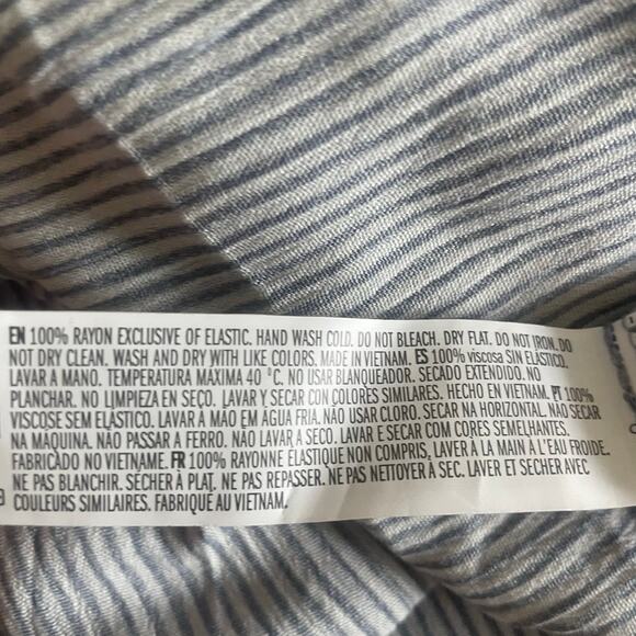 Nautical Pinstriped Sweetheart Twist Neckline Midi Dress Sz M  Blue & White - Picture 10 of 10